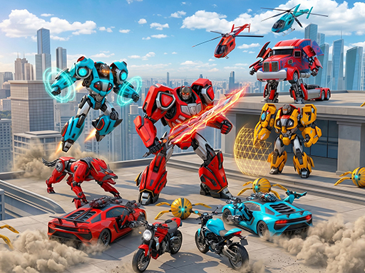 Flying Robot Transform Car Games game thumbnail