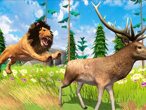 Realistic Lion Hunting Animal 2024 game thumbnail