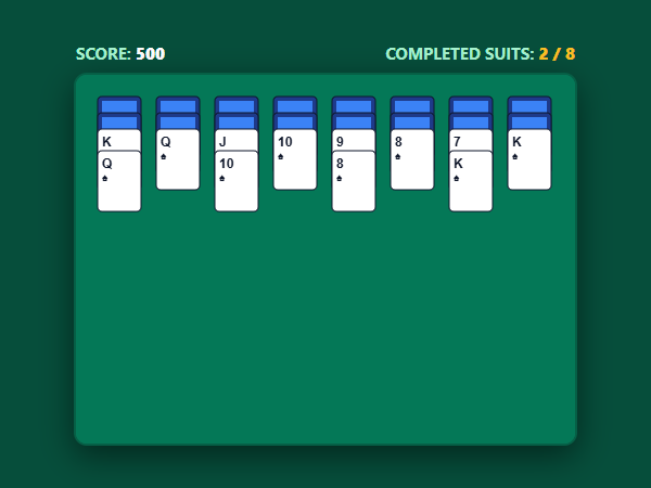 Spider Solitaire Classic unblocked browser game