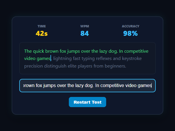Speed Typing Test unblocked browser game
