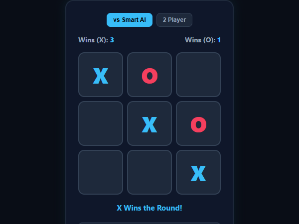 Tic-Tac-Toe AI unblocked browser game